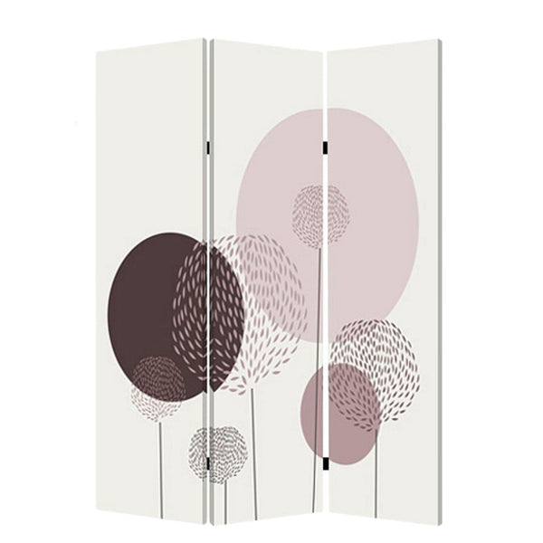 HomeRoots 48 Multi-Color Floral Canvas Screen - Vibrant 3-Panel Room Divider with Durable Wood Frame & Versatile Use 274627