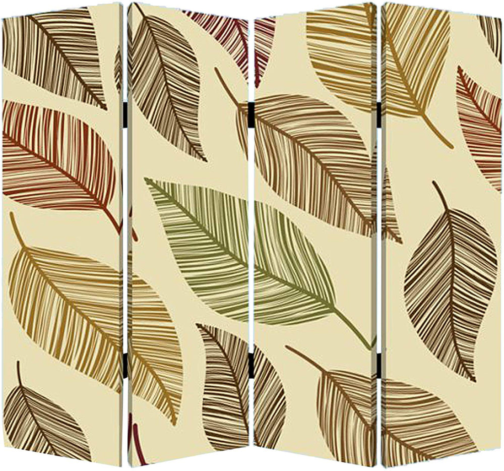 Homeroots 84 X 84 Multi Color Wood Canvas Perpetual Leaf  Screen  Cotton Canvas 274628