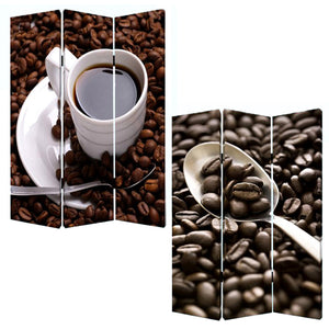 Homeroots 48" X 72" Multi Color Wood Canvas Coffee Time  Screen  Cotton Canvas 274630