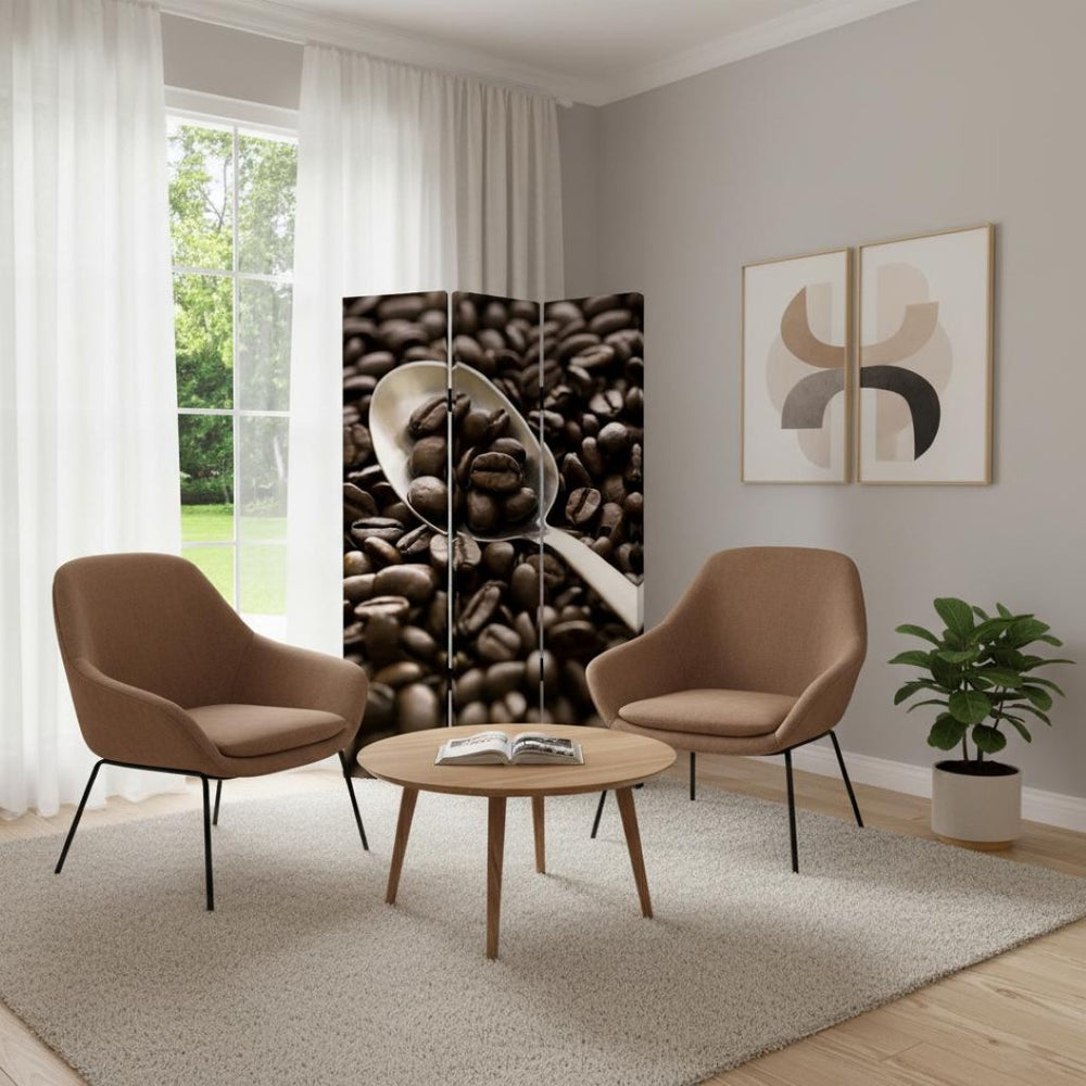 HomeRoots 48" Multi-Color Wood Canvas Screen - Elegant Three-Panel Room Divider for Privacy & Décor 274630