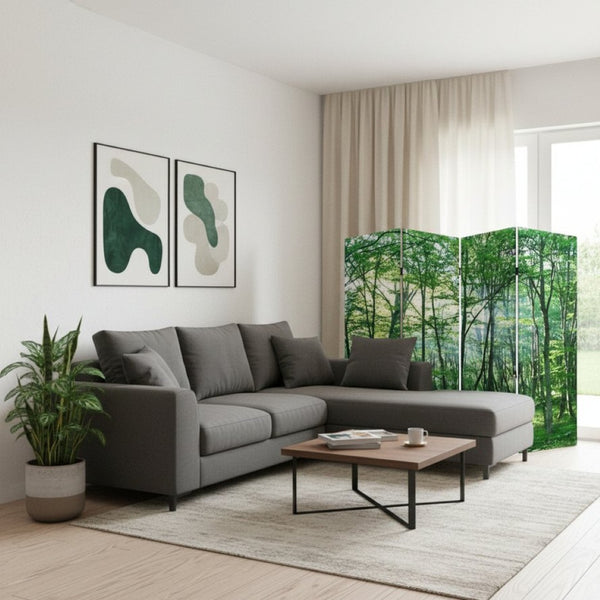 HomeRoots 84" Multi-Panel Artful Room Divider Screen - Vibrant Canvas Design, Wood Frame, & Versatile Style 274631