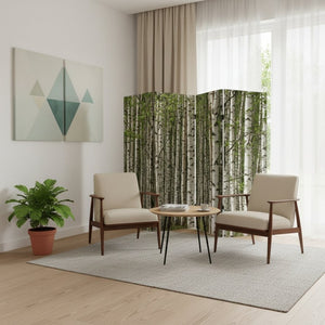 HomeRoots 84" Multi-Panel Artful Room Divider Screen - Vibrant Canvas Design, Wood Frame, & Versatile Style 274631
