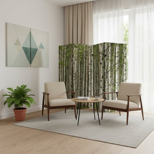 HomeRoots 84" Multi-Panel Artful Room Divider Screen - Vibrant Canvas Design, Wood Frame, & Versatile Style 274631