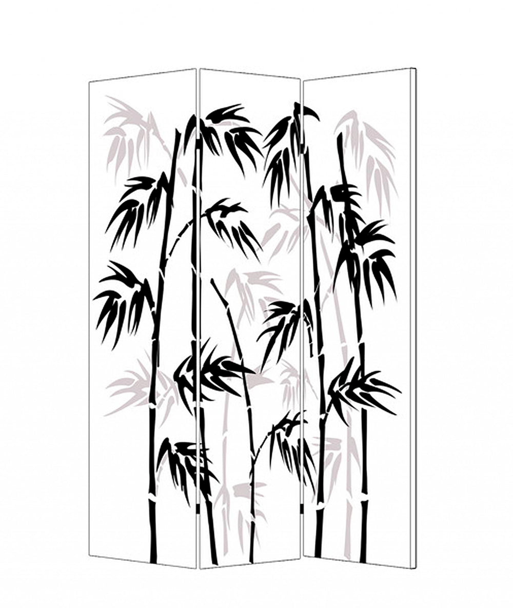 Homeroots 48 X 72 Multi Color Wood Canvas Bamboo Leaf  Screen  Cotton Canvas 274632