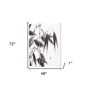 HomeRoots 48" X 72" Elegant Multi-Color Wood Canvas Folding Screen - Stylish Room Divider & Privacy Solution 274635
