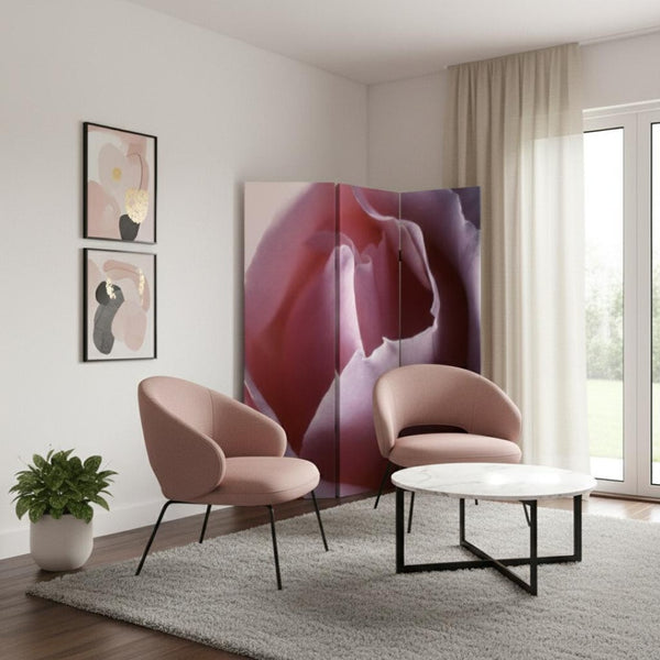 HomeRoots 48 X 72 Multi-Color Wood Canvas Rose Screen - Versatile 3-Panel Room Divider with Artistic Flair 274637