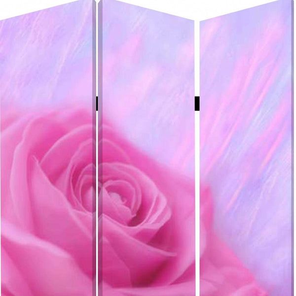 HomeRoots 48 Multi Color Wood Canvas Flourish Folding Screen - Elegant Room Divider with Vibrant Prints 274638
