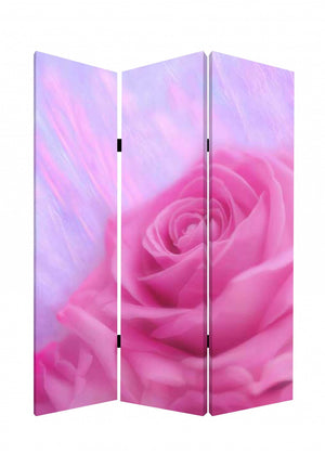 HomeRoots 48 Multi Color Wood Canvas Flourish Folding Screen - Elegant Room Divider with Vibrant Prints 274638