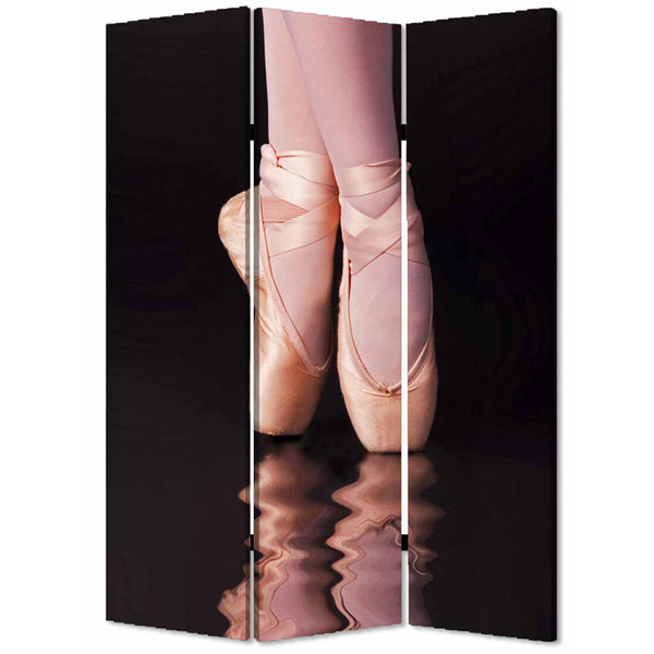 Homeroots 48" X 72" Multi Color Wood Canvas Ballet  Screen  Cotton Canvas 274641
