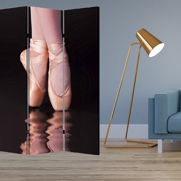 Homeroots 48" X 72" Multi Color Wood Canvas Ballet  Screen  Cotton Canvas 274641