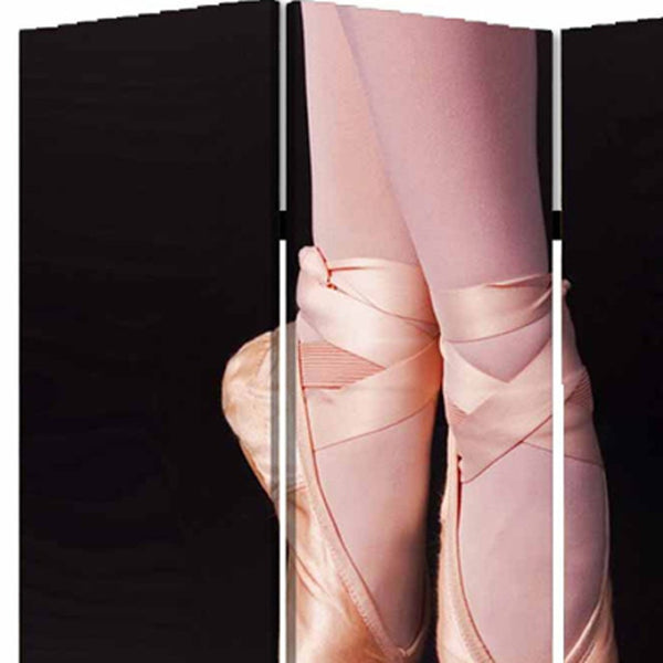 HomeRoots 48" Multi Color Wood Canvas Ballet Screen – Vibrant 3-Panel Room Divider for Stylish Space Definition 274641