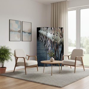 HomeRoots 48" Multi Color Wood Canvas Ballet Screen – Vibrant 3-Panel Room Divider for Stylish Space Definition 274641