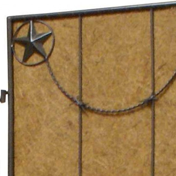 HomeRoots 60 X 72 Brown Metal Lone Star Screen - Stylish Room Divider with Durable Stainless Steel Design 274642