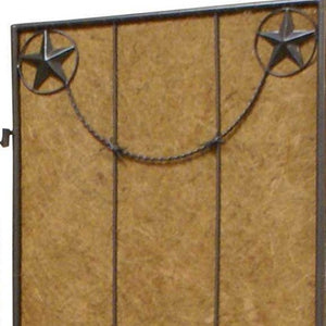 HomeRoots 60 X 72 Brown Metal Lone Star Screen - Stylish Room Divider with Durable Stainless Steel Design 274642