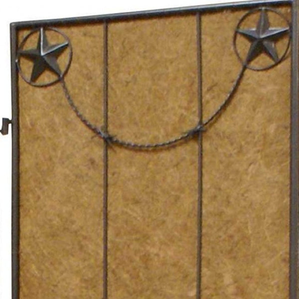 HomeRoots 60 X 72 Brown Metal Lone Star Screen - Stylish Room Divider with Durable Stainless Steel Design 274642