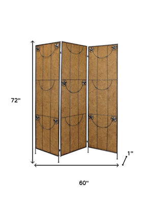 HomeRoots 60 X 72 Brown Metal Lone Star Screen - Stylish Room Divider with Durable Stainless Steel Design 274642