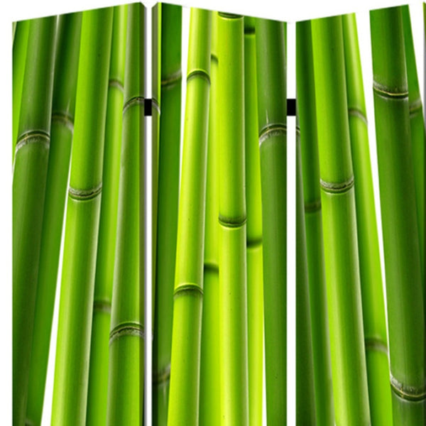 HomeRoots 48" Multi-Color Wood & Canvas Folding Screen - Versatile Room Divider & Decorative Backdrop Solution 274654