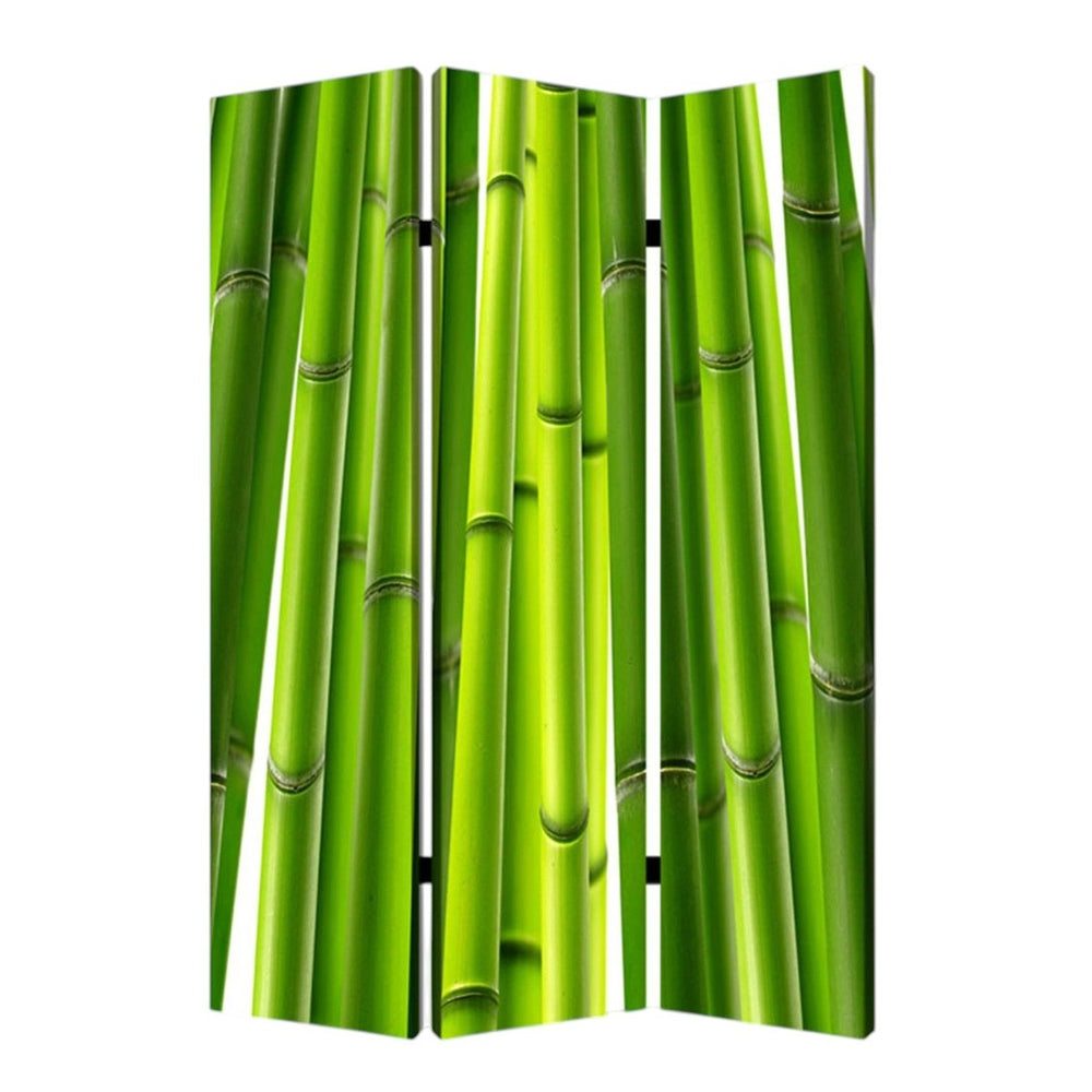 HomeRoots 48" Multi-Color Wood & Canvas Folding Screen - Versatile Room Divider & Decorative Backdrop Solution 274654