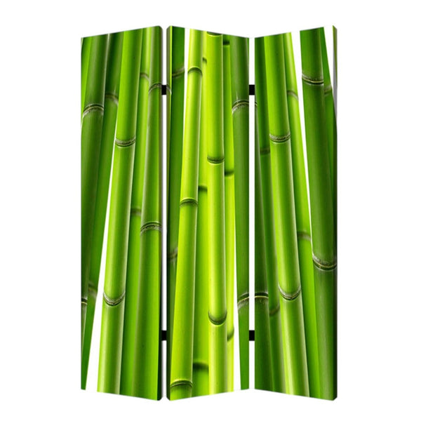 HomeRoots 48" Multi-Color Wood & Canvas Folding Screen - Versatile Room Divider & Decorative Backdrop Solution 274654