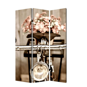 HomeRoots 48" Multi Color Wood Canvas Folding Screen - Artful Privacy Divider with Stylish Design & Storage 274655
