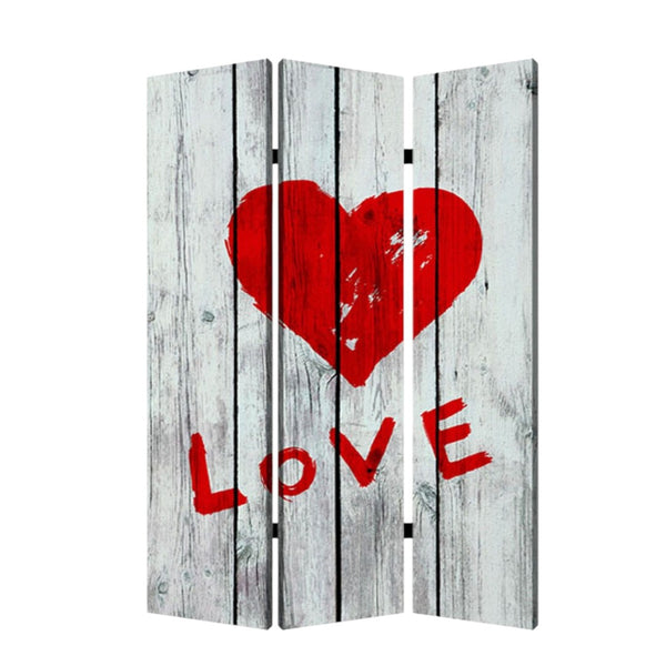 HomeRoots 48" Multi Color Wood Canvas Folding Screen - Artful Privacy Divider with Stylish Design & Storage 274655