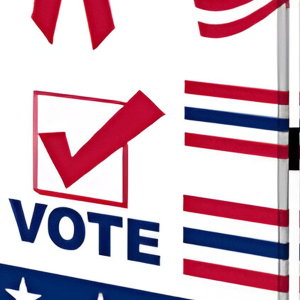 Homeroots 72" Blue And White Canvas Folding Three Panel Screen Room Divider  Cotton Canvas 274656