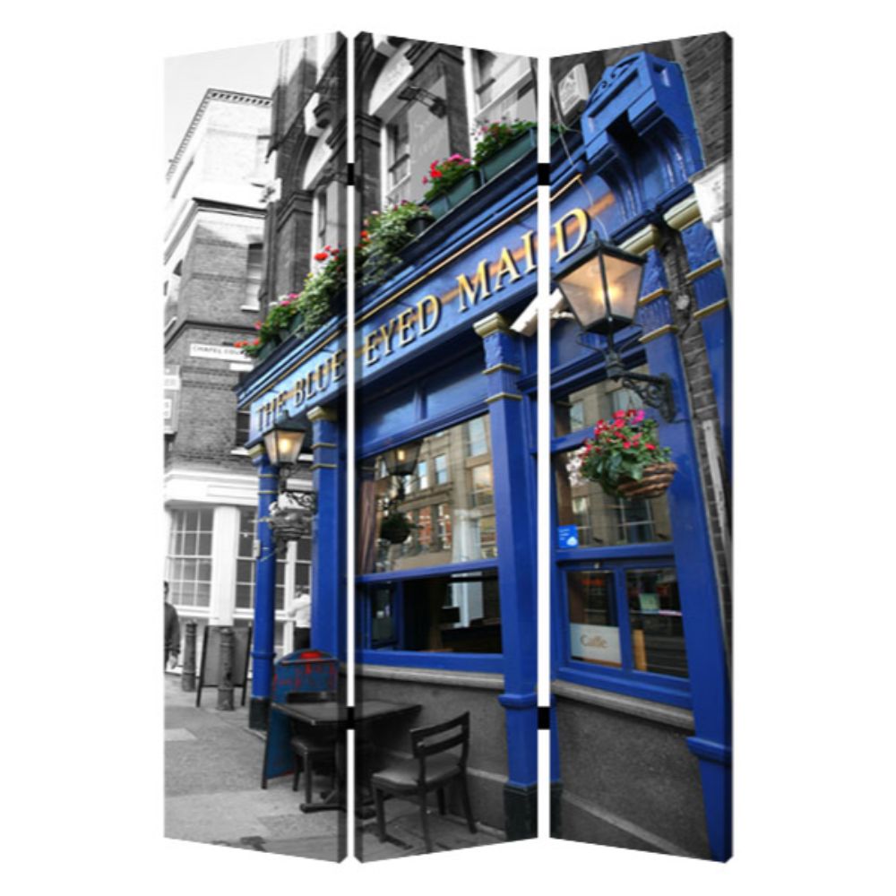 Homeroots 48" X 72" Multi Color Wood Canvas The Blue Eyed  Screen  Cotton Canvas 274657