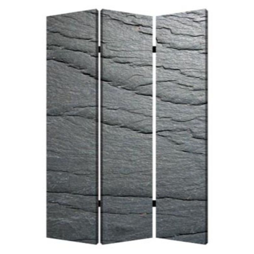 Homeroots 48" X 72" Multi Color Wood Canvas Black Slate  Screen  Cotton Canvas 274661
