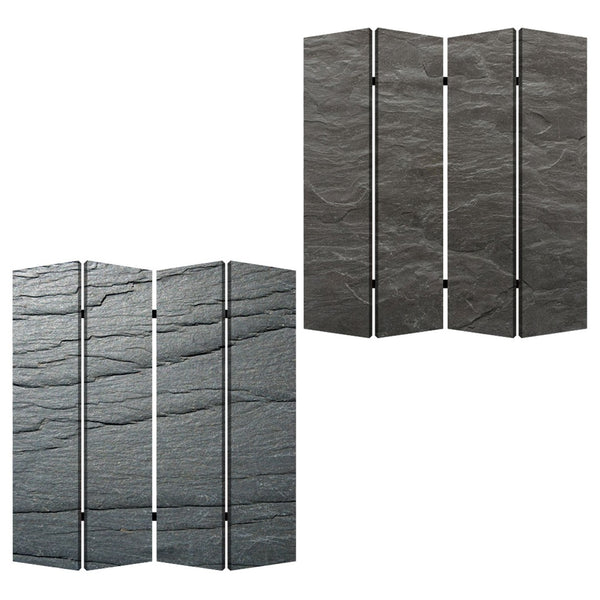 HomeRoots 84" Multi Color Wood Canvas Folding Room Screen - Stylish Privacy Divider & Decorative Backdrop 274662
