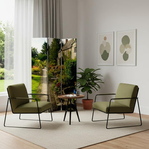HomeRoots 48" X 72" Colorful English Garden Screen - Stylish Room Divider with Durable Wood Frame & Art Prints 274663