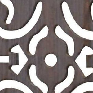 HomeRoots 52 Brown 3-Panel Wood Screen - Elegant Room Divider with Carved Details, Lightweight & Versatile Design 274668