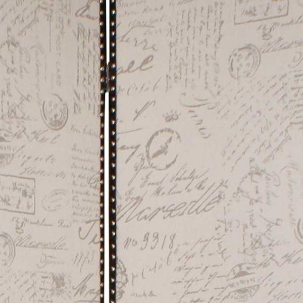 Homeroots 80 X 84 Beige Wood & Fabric  Screen  Wood 274683