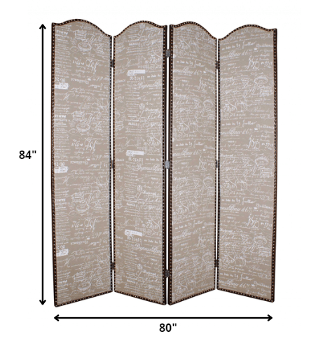 Homeroots 80 X 84 Tan Wood Galore  Screen  Wood 274684
