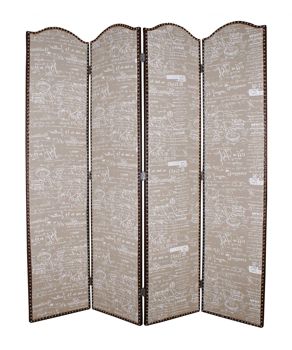 Homeroots 80 X 84 Tan Wood Galore  Screen  Wood 274684