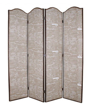 Homeroots 80 X 84 Tan Wood Galore  Screen  Wood 274684