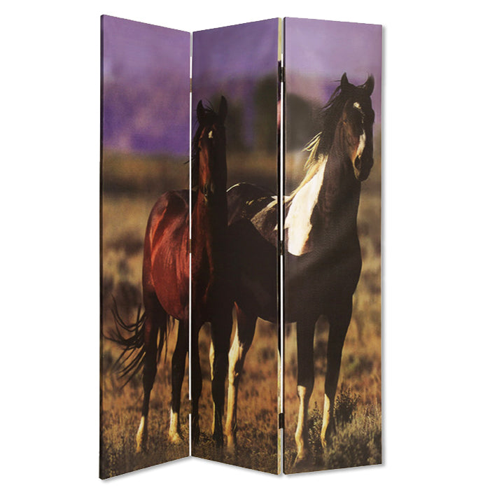 Homeroots 48" X 72" Multi Color Canvas  Screen With Nurturing Mare  Cotton Canvas 274695