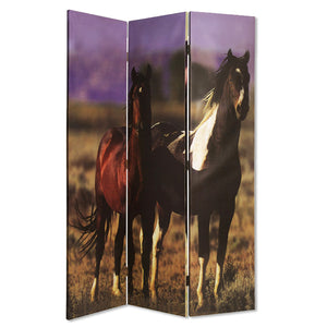Homeroots 48" X 72" Multi Color Canvas  Screen With Nurturing Mare  Cotton Canvas 274695