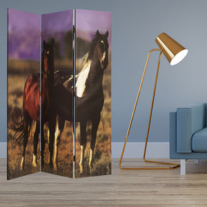 Homeroots 48" X 72" Multi Color Canvas  Screen With Nurturing Mare  Cotton Canvas 274695