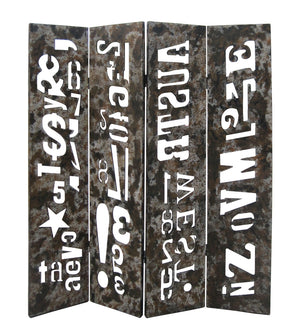 Homeroots 60" X 71" Brown Distressed Wooden  Screen  Wood 274696