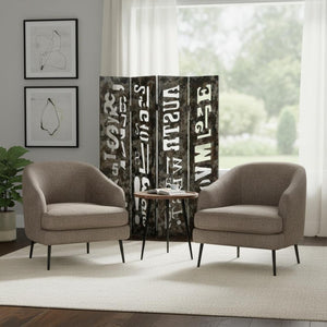 HomeRoots 60" Distressed Wooden Screen - Four-Panel Rustic Privacy Divider for Stylish Spaces & Easy Storage 274696