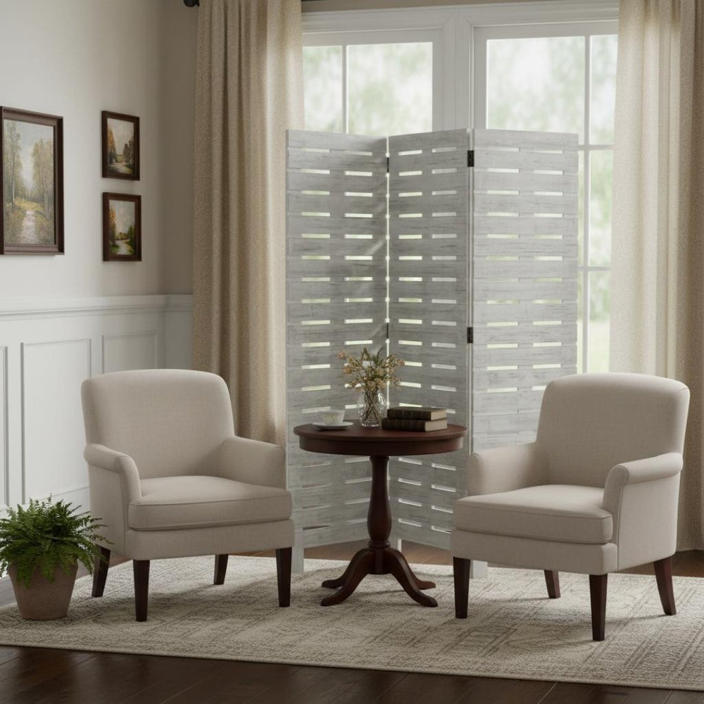 HomeRoots 63 White Wood Garden Screen - Versatile Three-Panel Room Divider for Indoor & Outdoor Spaces 274697