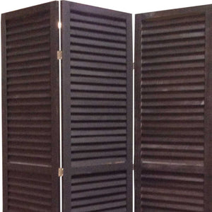 HomeRoots 48 Elegant Wood Shutter Screen – Three-Panel Room Divider for Privacy and Stylish Space Redefining Black 274703