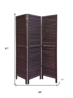 HomeRoots 48 Elegant Wood Shutter Screen – Three-Panel Room Divider for Privacy and Stylish Space Redefining Black 274703