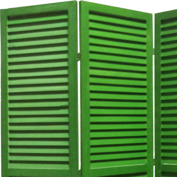 Homeroots 48" X 67" Green Wood Shutter Screen Green Wood 274705