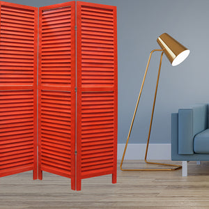 Homeroots 48 X 67 Red Wood Shutter -Screen Red Wood 274706