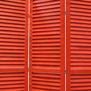 HomeRoots 48 Elegant Wood Shutter Screen – Three-Panel Room Divider for Privacy and Stylish Space Redefining Red 274706