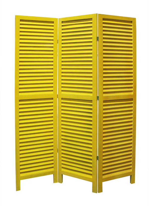 Homeroots 48 X 67 Yellow Wood Shutter - Screen Yellow Wood 274708