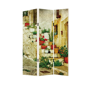 HomeRoots 48 Multi-Color Spanish Tidings Folding Screen - Stylish Room Divider with Double-Sided Artistry 274712