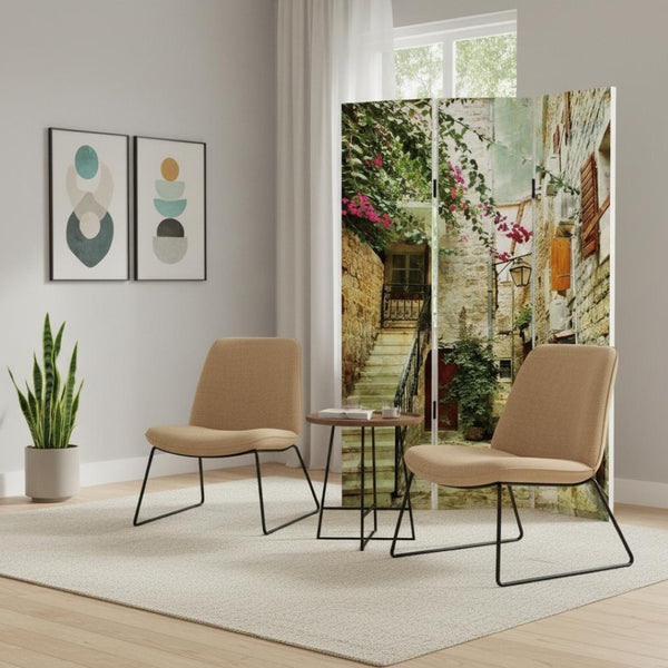 HomeRoots 48 Multi-Color Spanish Tidings Folding Screen - Stylish Room Divider with Double-Sided Artistry 274712