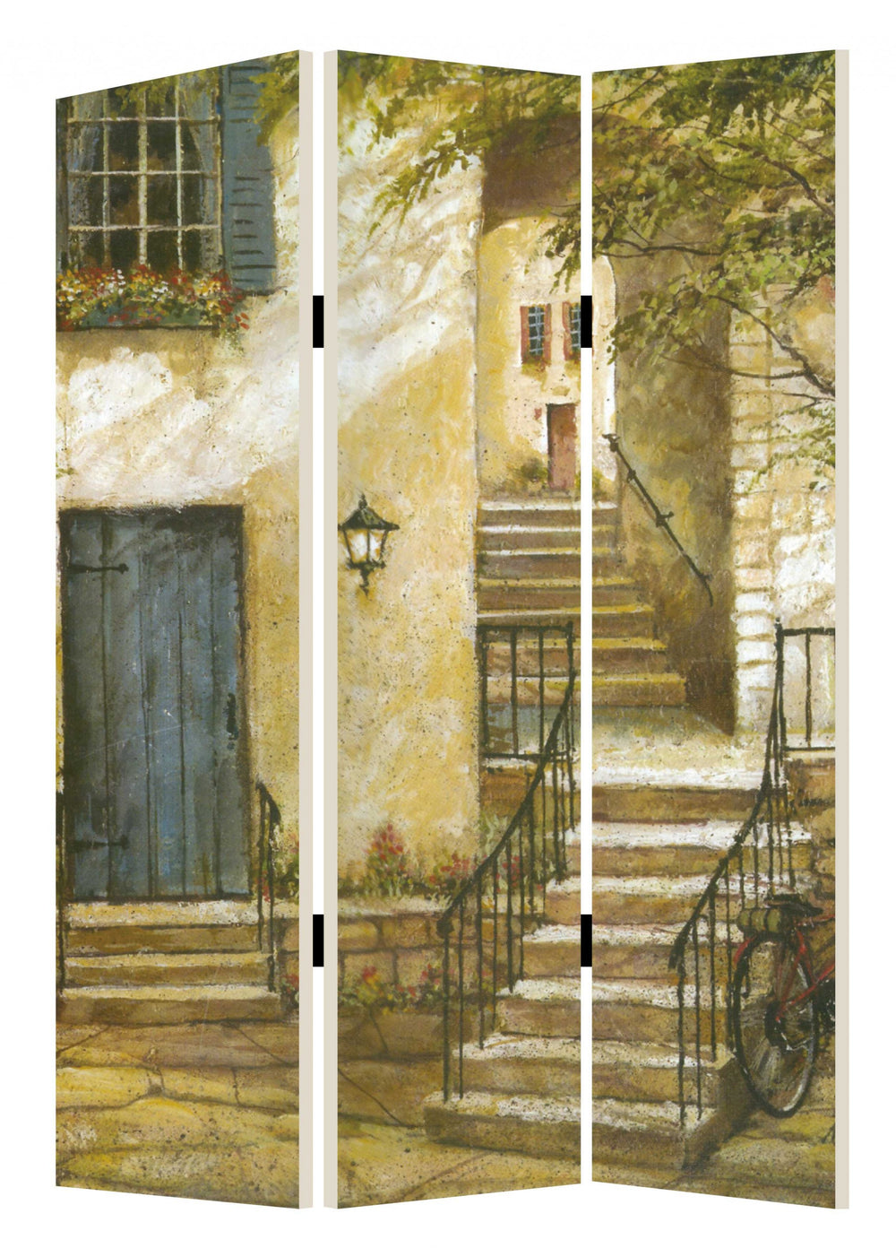 Homeroots 48 X 72 Multi Color European Promenade  Screen  Cotton Canvas 274713